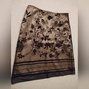 🐈‍⬛ Black Flocked Floral Pencil-Skirt by  Heart 🖤 Soul ~ Size: S